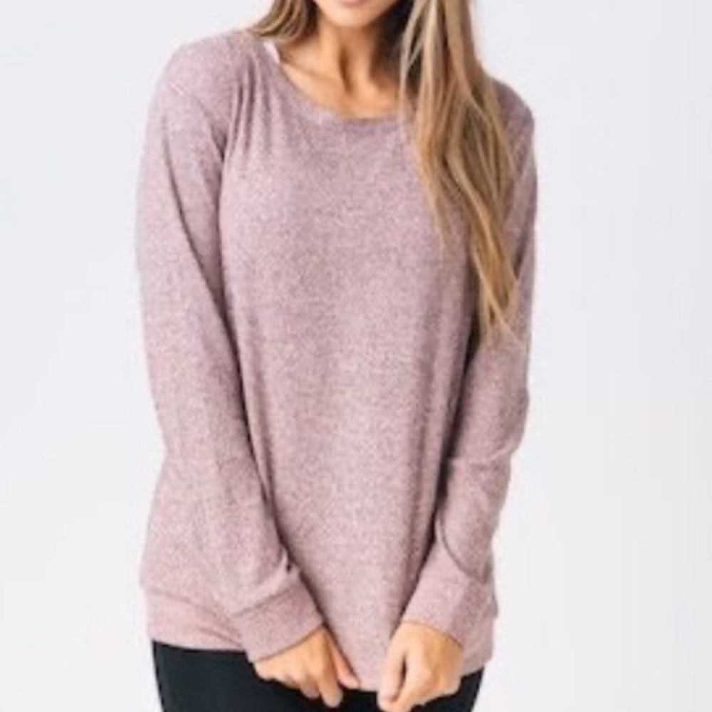 NWT Zyia L Pink Ash Lounge Boyfriend Sweater
